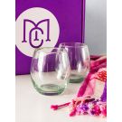 Hand Blown Wine Glasses Set 2 