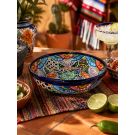 Talavera Hand-Painted Mexican Ceramic Salad Bowl