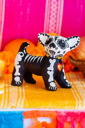 Hand Painted Dog Sculpture 