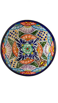 Talavera Hand-Painted Mexican Ceramic Salad Bowl