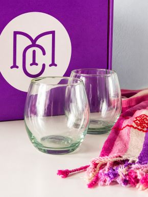 Hand Blown Wine Glasses Set 2