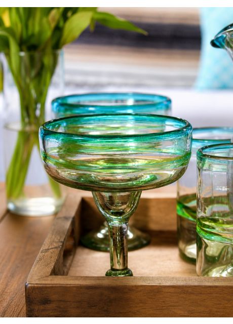 Subscription Box, Gift and Online Shop Hand Blown Margarita Glassware