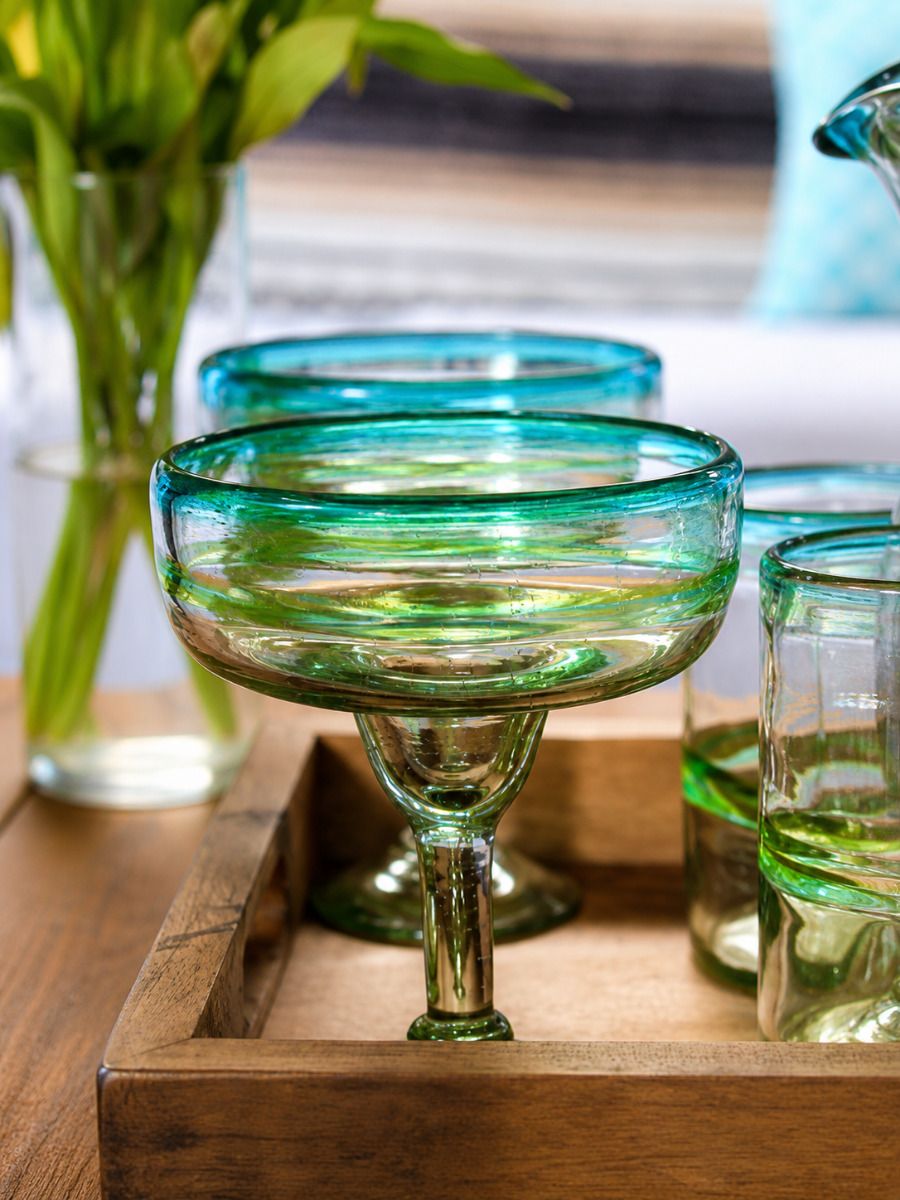 Subscription Box, Gift and Online Shop Hand Blown Margarita Glassware