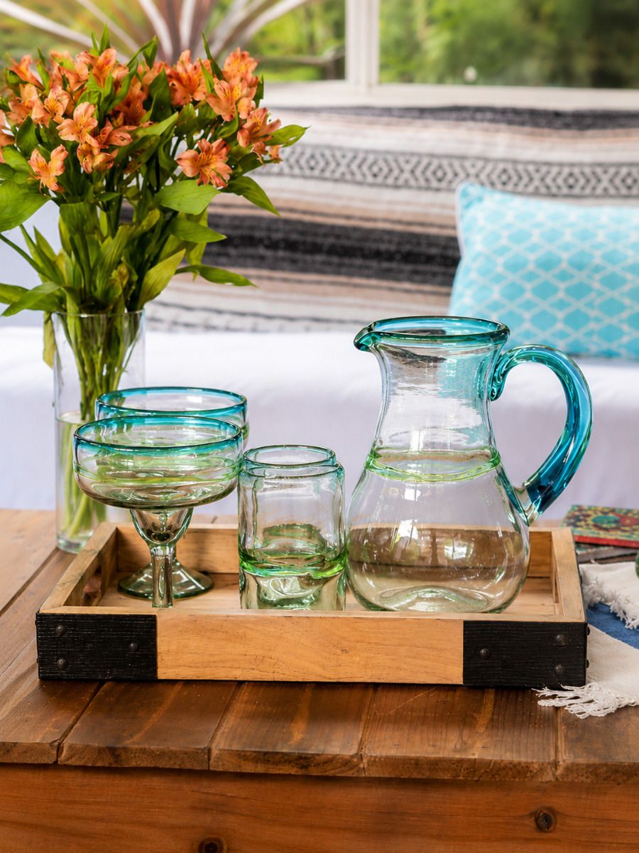 Subscription Box, Gift and Online Shop Hand Blown Glass Pitcher
