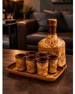 Talavera Tequila Decanter & Shot Glasses