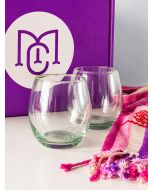 Hand Blown Wine Glasses Set 2 