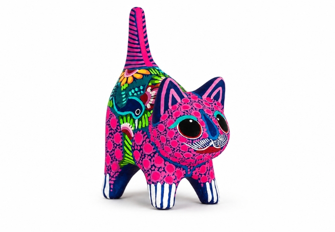 Hand Painted Cat Excitement Photo