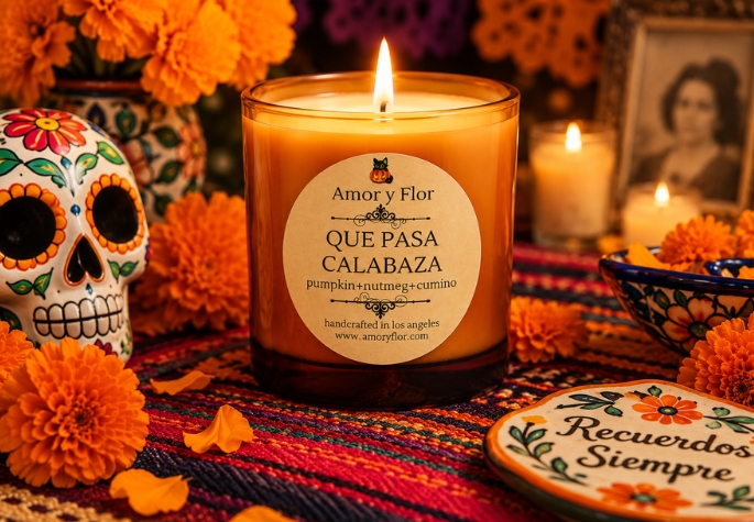 Experience Photo Que Pasa Calabaza Candle